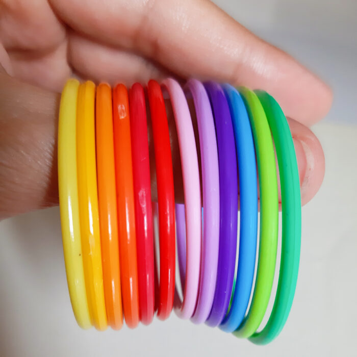 النگو دخترانه مدل رنگین کمانی 2 کد Fr104 بسته 12 عددی