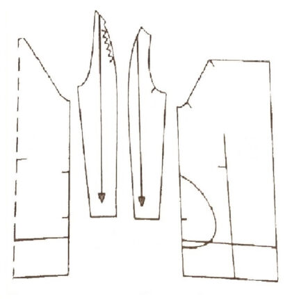 الگو آماده کت مدل آبشاری سایز 36