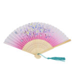 بادبزن طرح گل های سفید کد 913000419